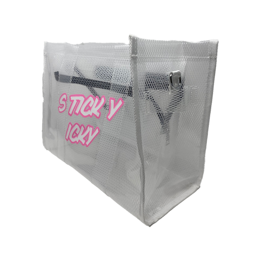 Sticky Icky Beach Tote Bag Clear